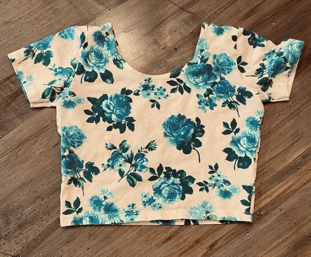 Vintage American Apparel Crop Top Medium Floral 90s Y2K BabyDoll Mall Novelty